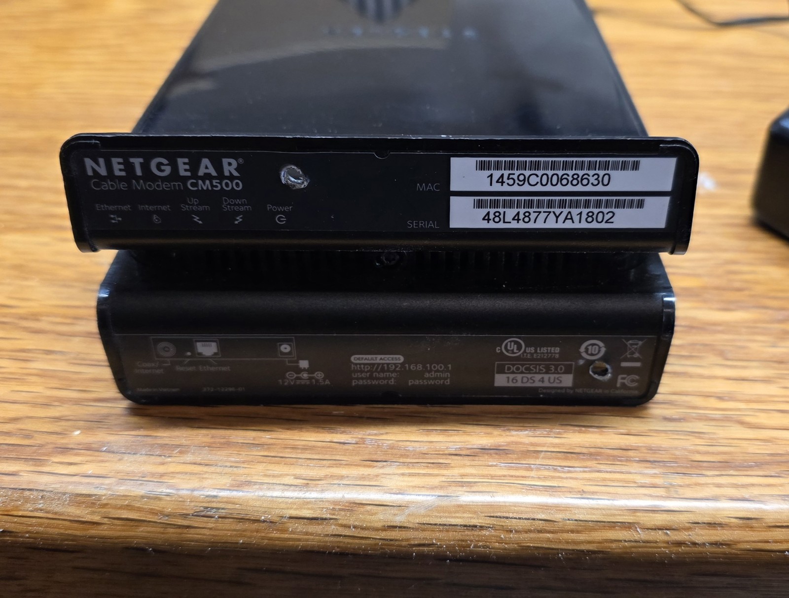 NETGEAR CM500 Cable Modem W/ADAPTER – Tested works