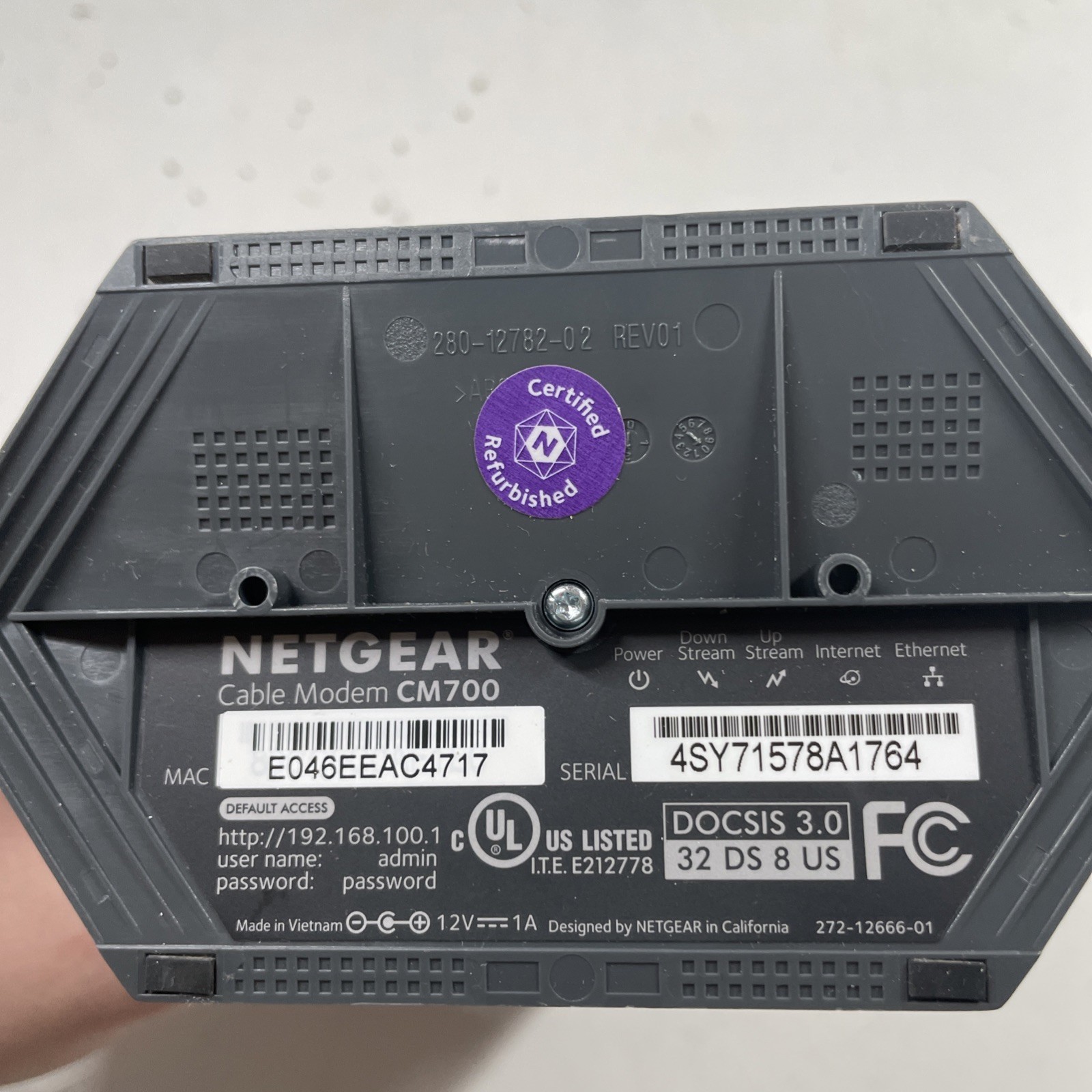 NETGEAR CM700 High Speed Cable Modem CM700-100NAS 1.4Gbps DOCSIS 3.0