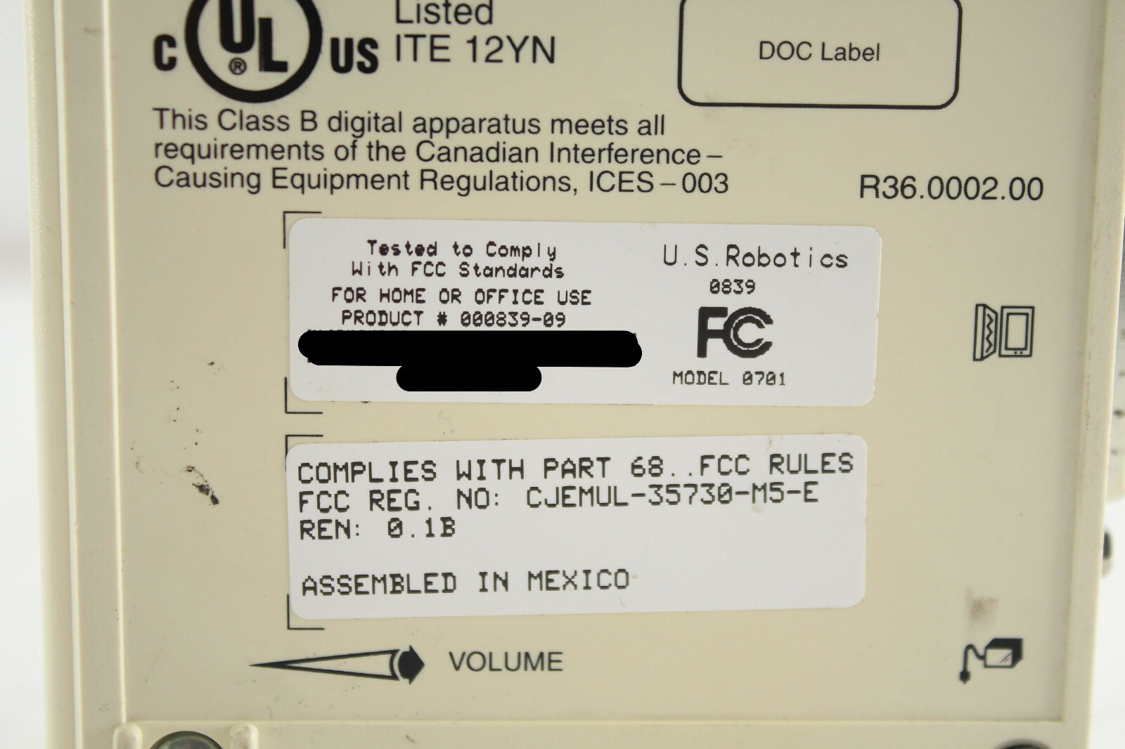 US ROBOTICS Sportster 33.6 Faxmodem 3COM 000839-09
