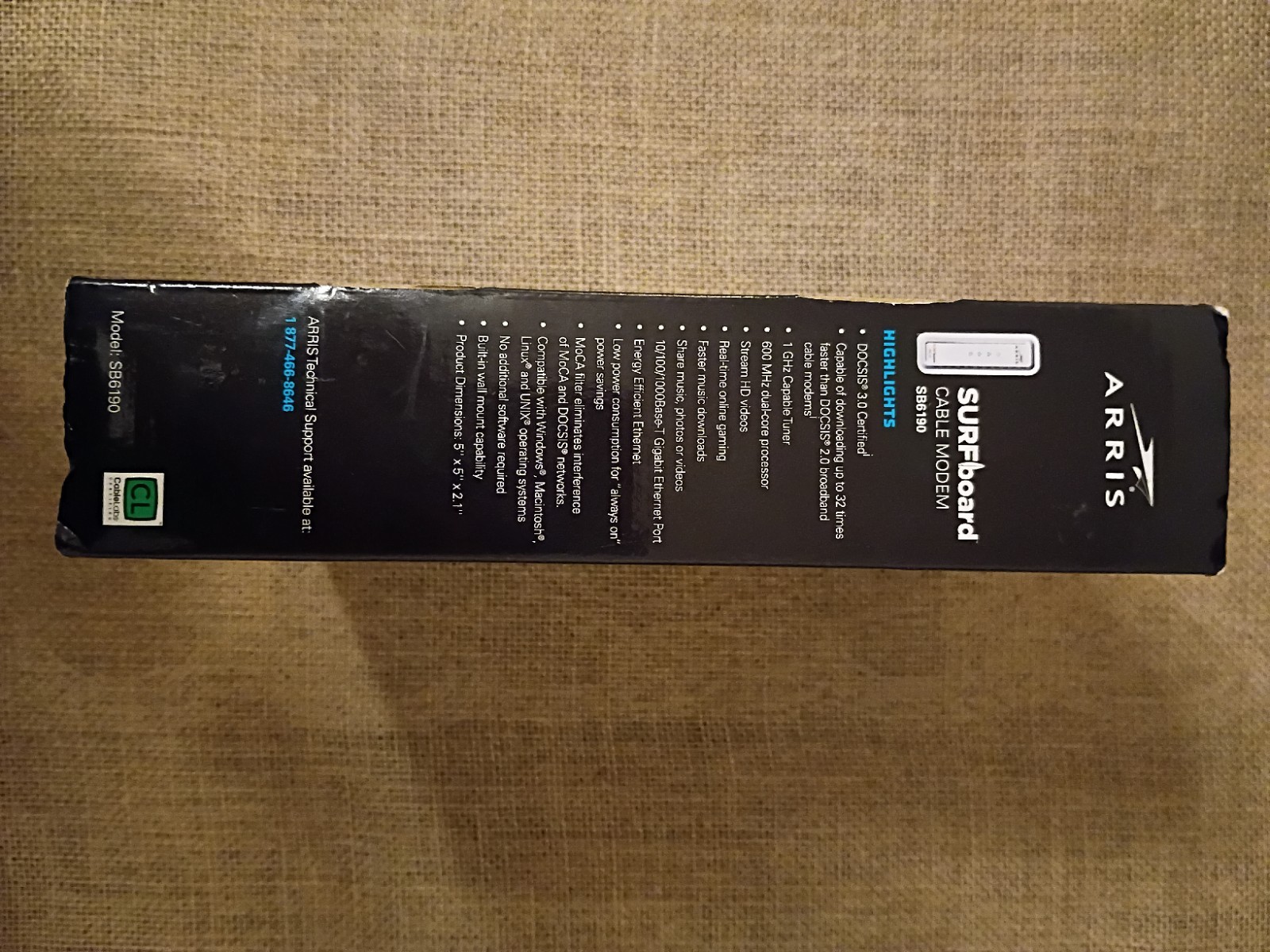 Arris SURFboard SB6190 Cable Modem DOCSIS 3.0 New Open Box Gigabit 32×8 White