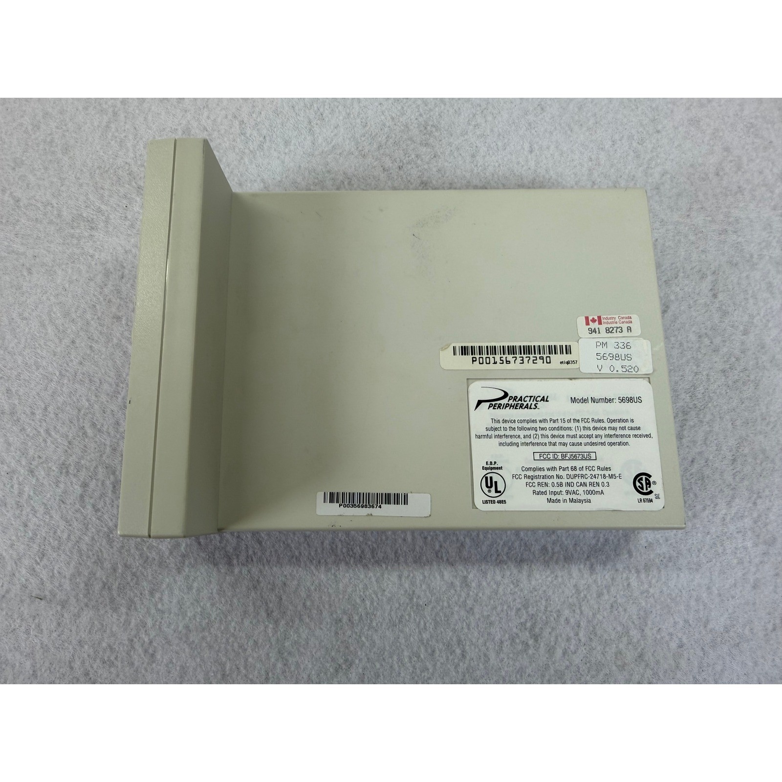 Practical Peripherals PM336 5698US External Modem Vintage Beige Desktop Network