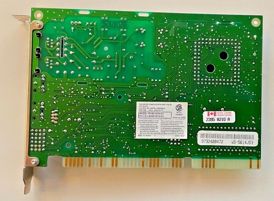 WISECOM WS-5614JS3 ISA 16bit Dial Up Fax/Voice/Modem and Sound card combo