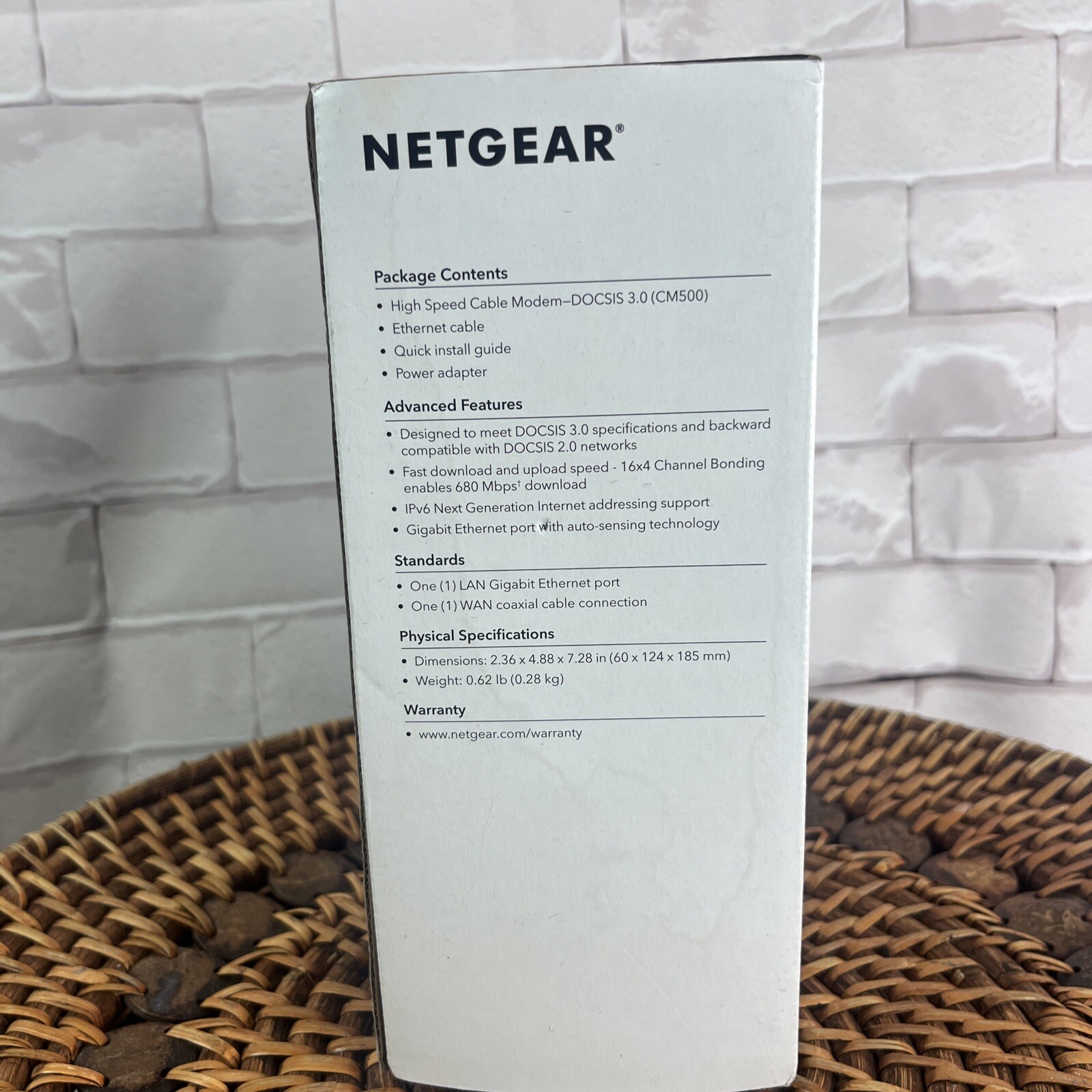 NETGEAR Cm500-1aznas 16×4 DOCSIS 3.0 Cable Modem Max Download Speeds of 686mbps