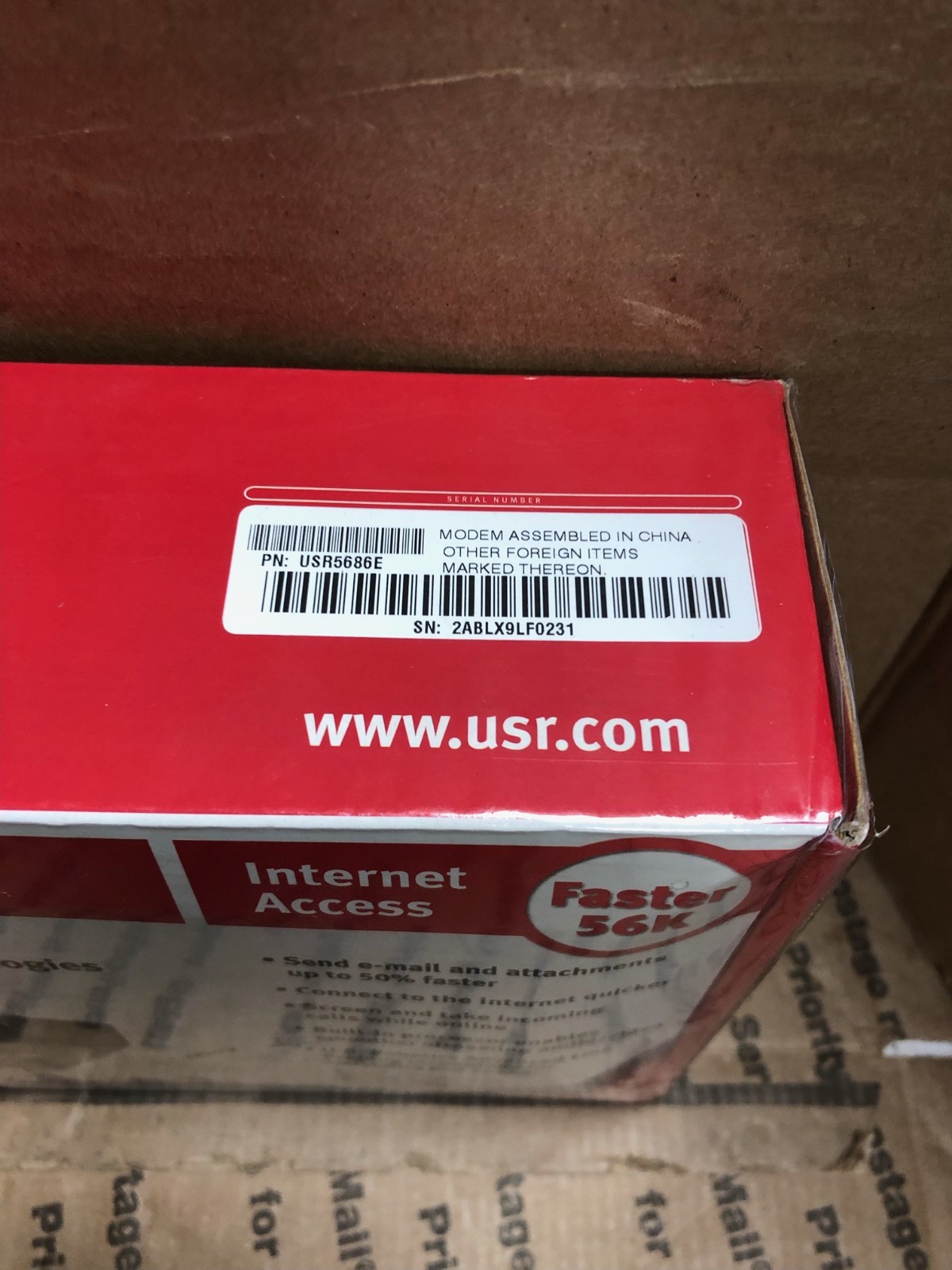 (NEW!) US Robotics 56K Serial Controller Faxmodem USR5686E V.92 V.90