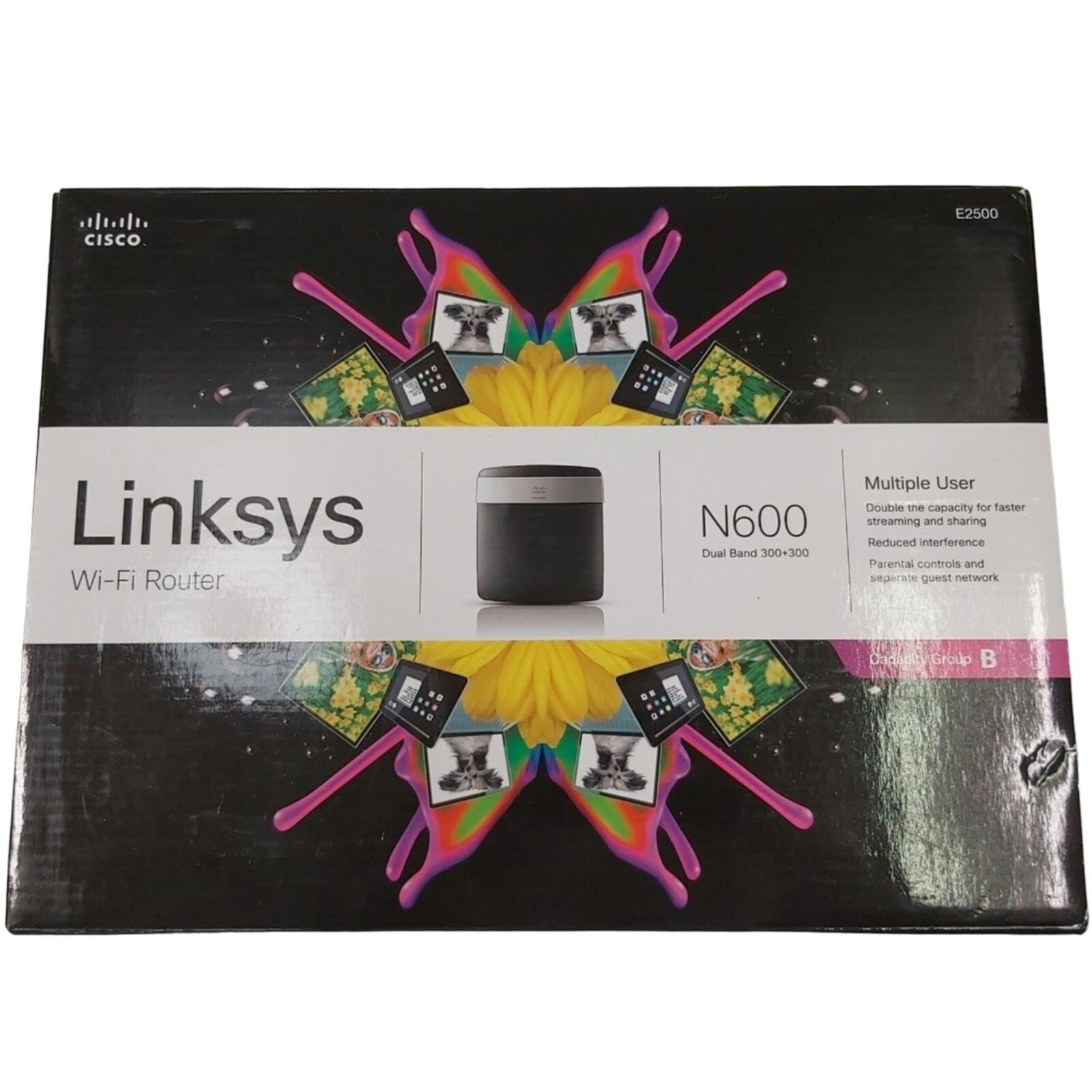 Cisco Linksys N600 Dual-Band Wireless-N Router Advanced Simultaneous WiFi