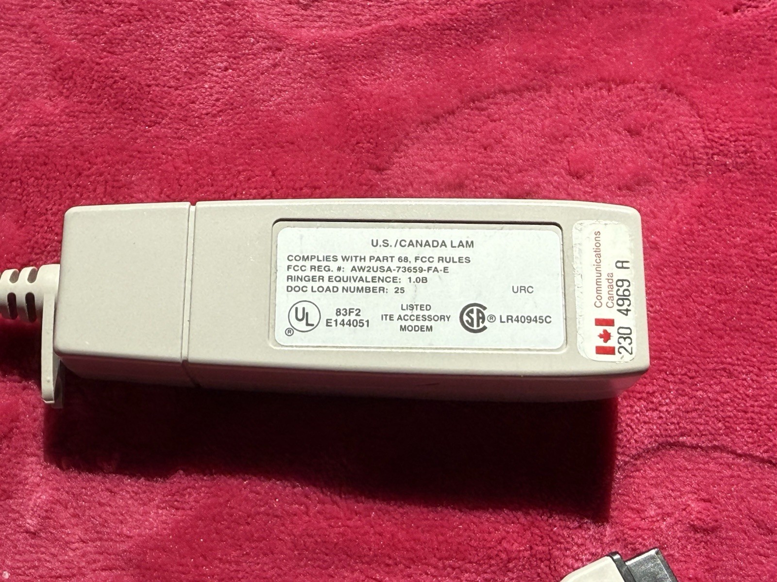 AT&T Paradyne vintage gray modem dongle