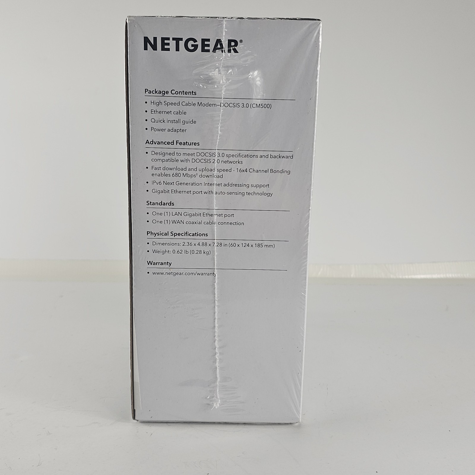 Netgear CM500 High Speed Cable Modem DOCSIS 3.0 Sealed