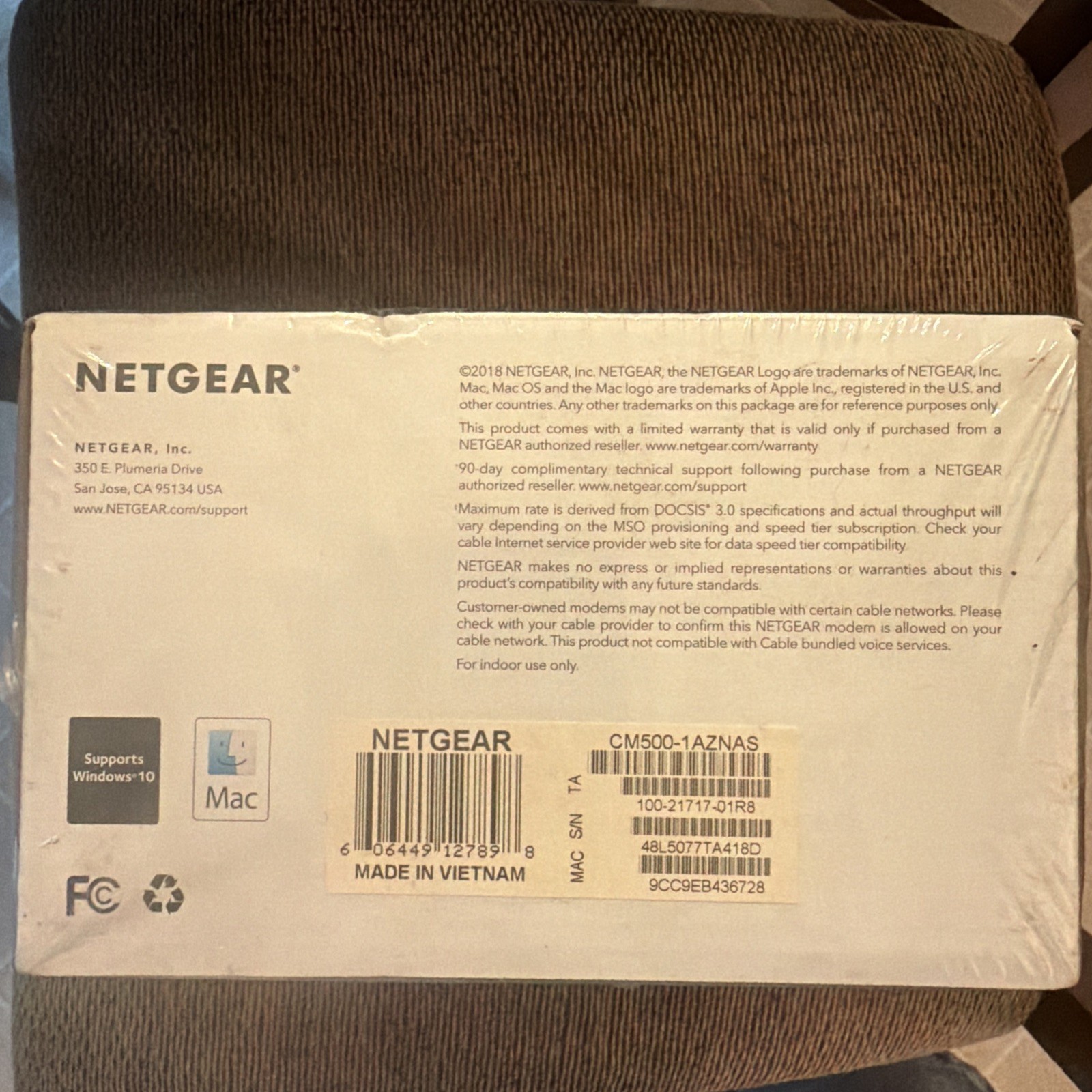Netgear CM500 DOCSIS 3.0 680Mbps Cable Modem Xfinity Spectrum Cox Internet New