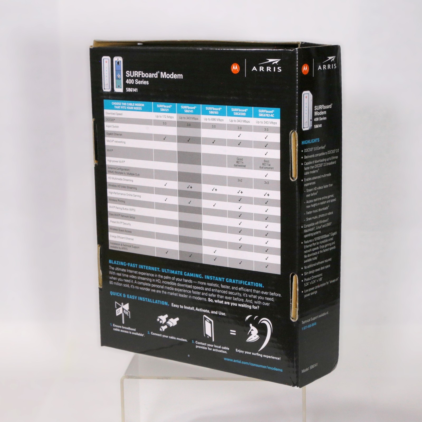 Motorola ARRIS SURFboard SB6141 Docsis 3.0 Cable Modem – ORIGINAL BOX