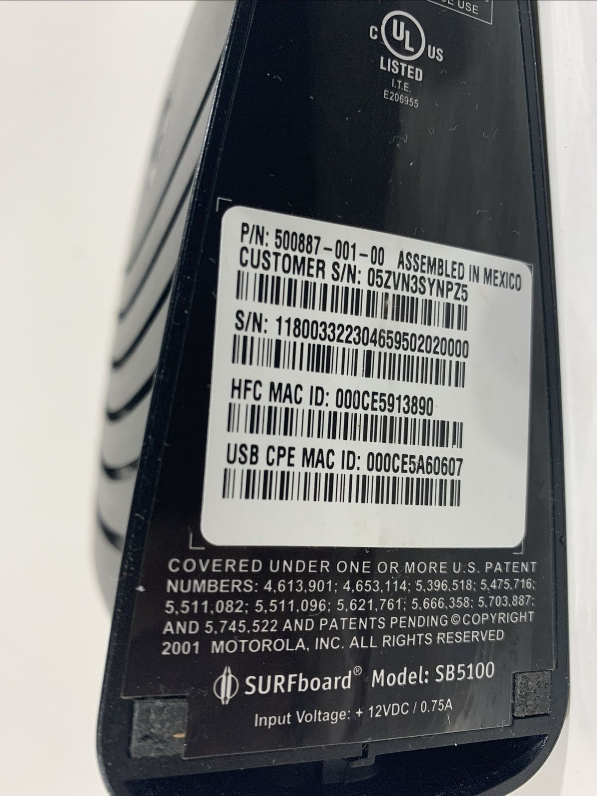 Motorola SURFboard SB5100 Cable Modem 500887