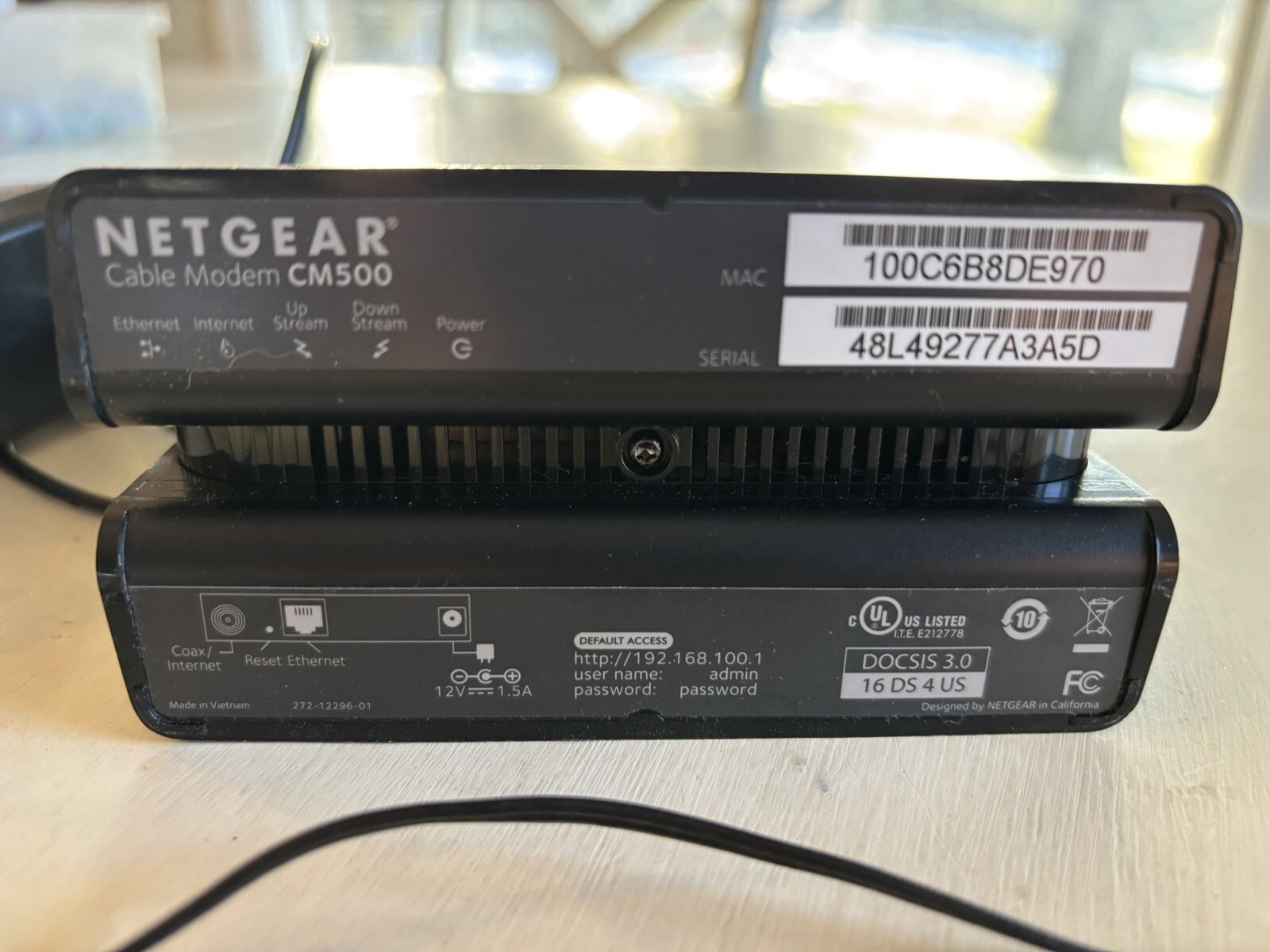 Netgear CM500 Docsis 3.0 High Speed Cable Modem Cox Xfinity Unlocked Original