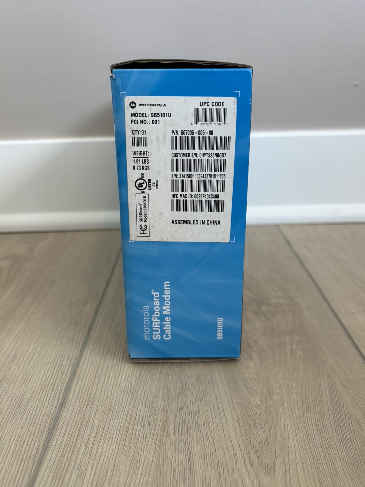 Motorola SURFboard SB5101U (567005-005-00) 38.91 Mbps Cable Modem.