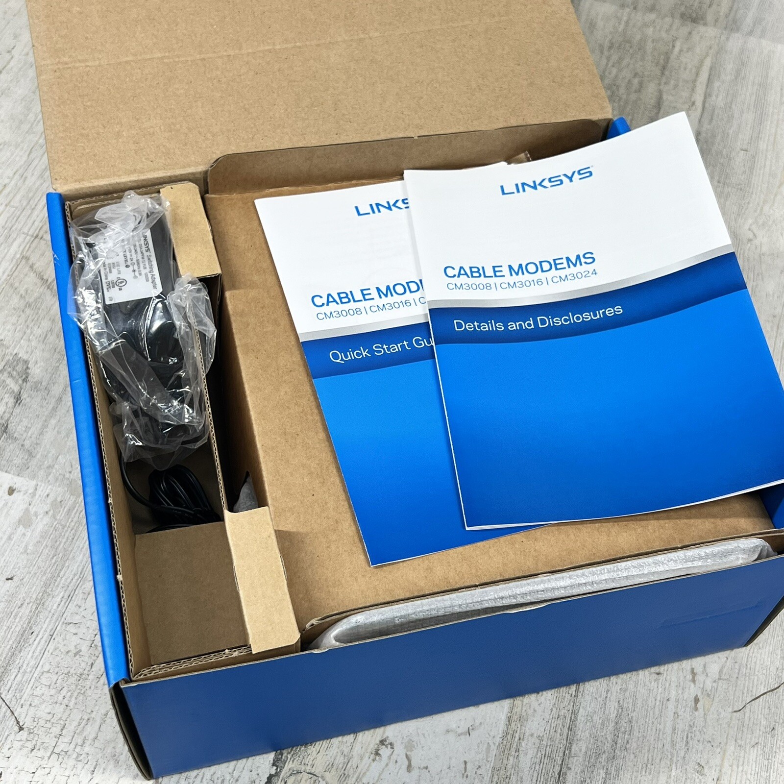 LINKSYS Cable Modem 16×4 Bonded Channels DOCSIS 3.0 Black CM3016 – NEW