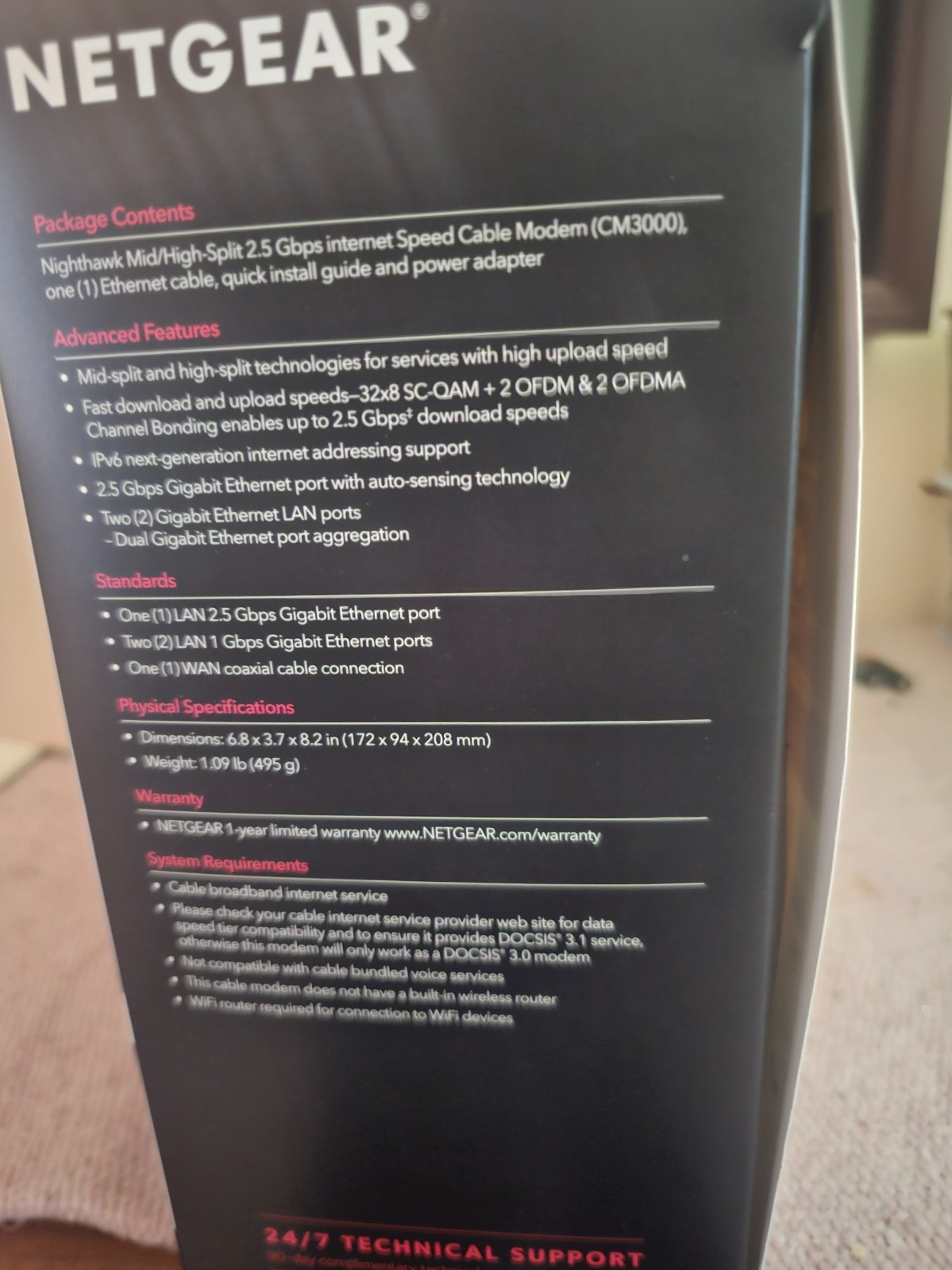 Netgear Nighthawk CM3000 High-Speed DOCSIS 3.1 Mid/High Split 2.5Gb Cable S3