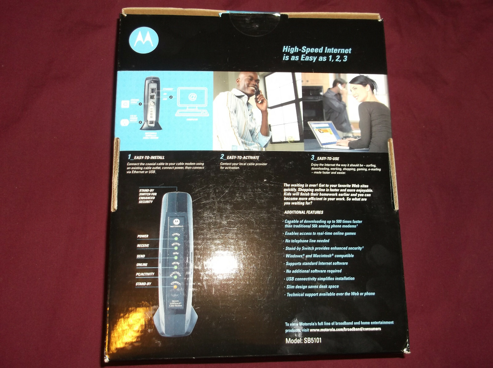 SEALED Motorola SURFboard SB5101U Cable Modem With AC Adapter BRAND NEW MINT