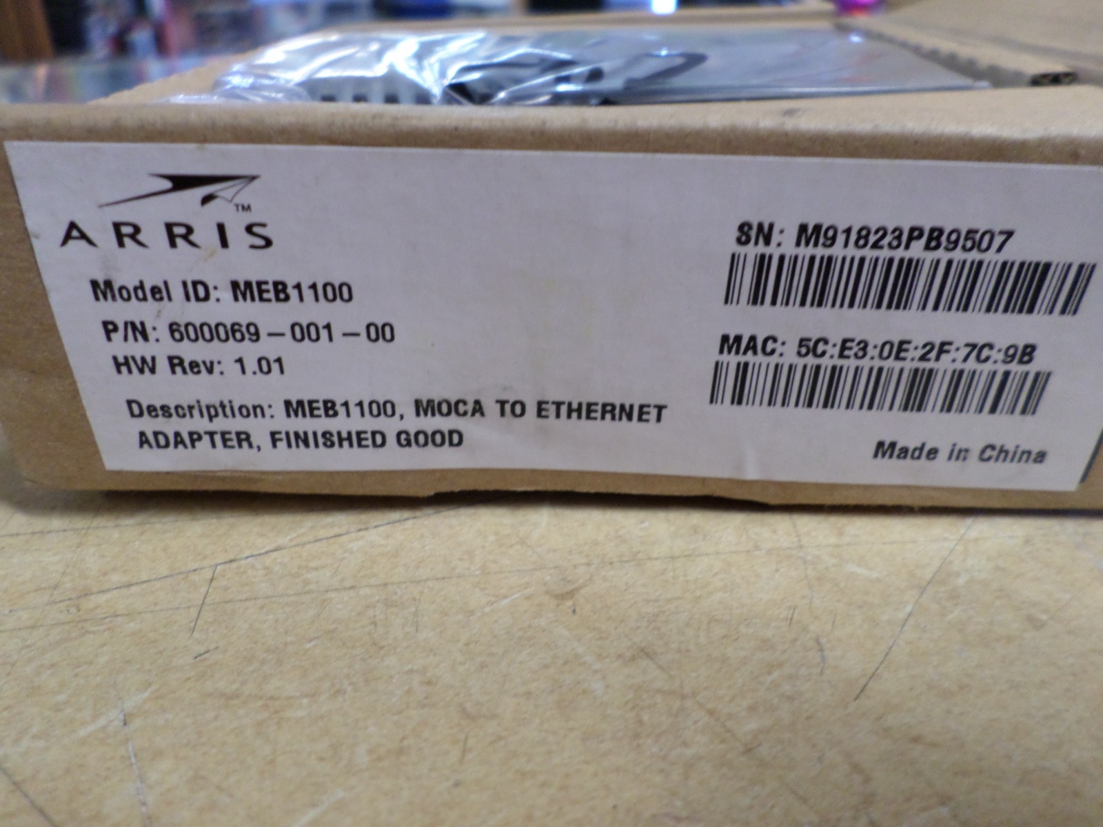 Arris MEB1100 MoCa to ETHERNET Adapter Bridge Frontier Fios 600069-001-00 nib
