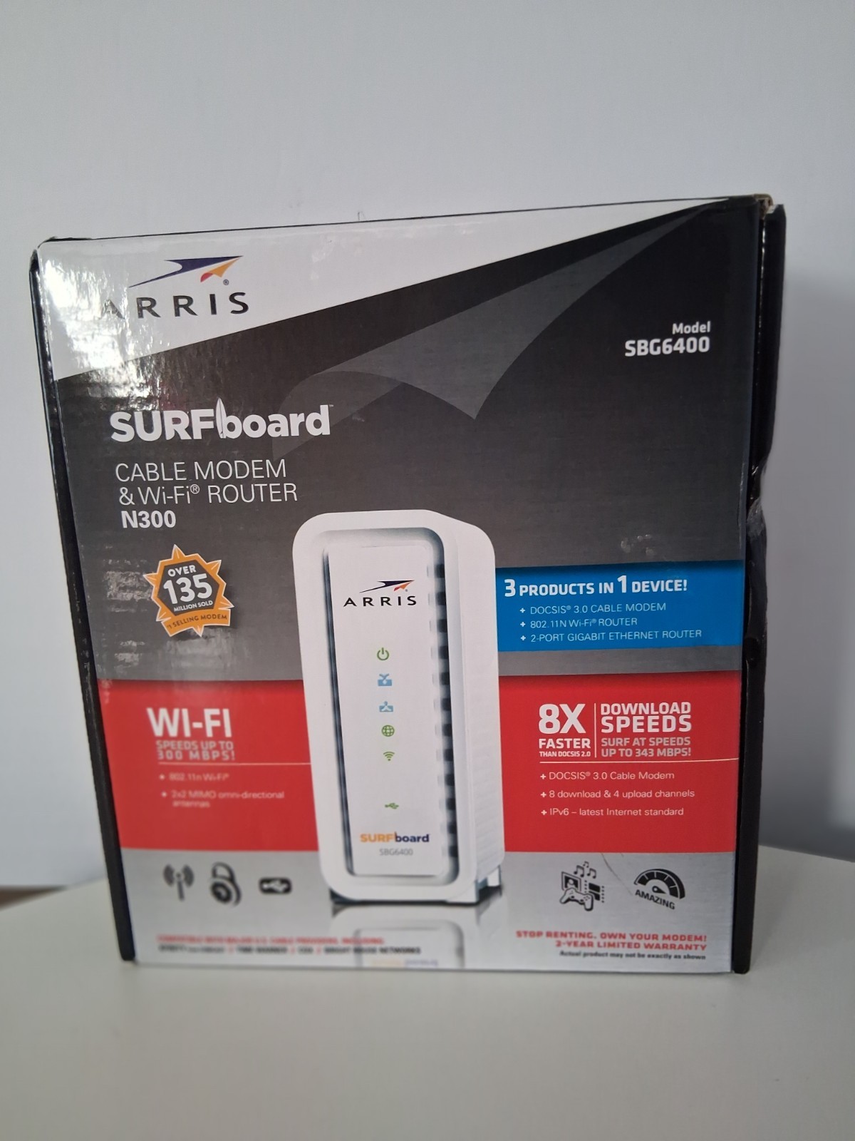 Arris SURFboard N300 SBG6400 DOCSIS 3.0 Modem Wifi Router