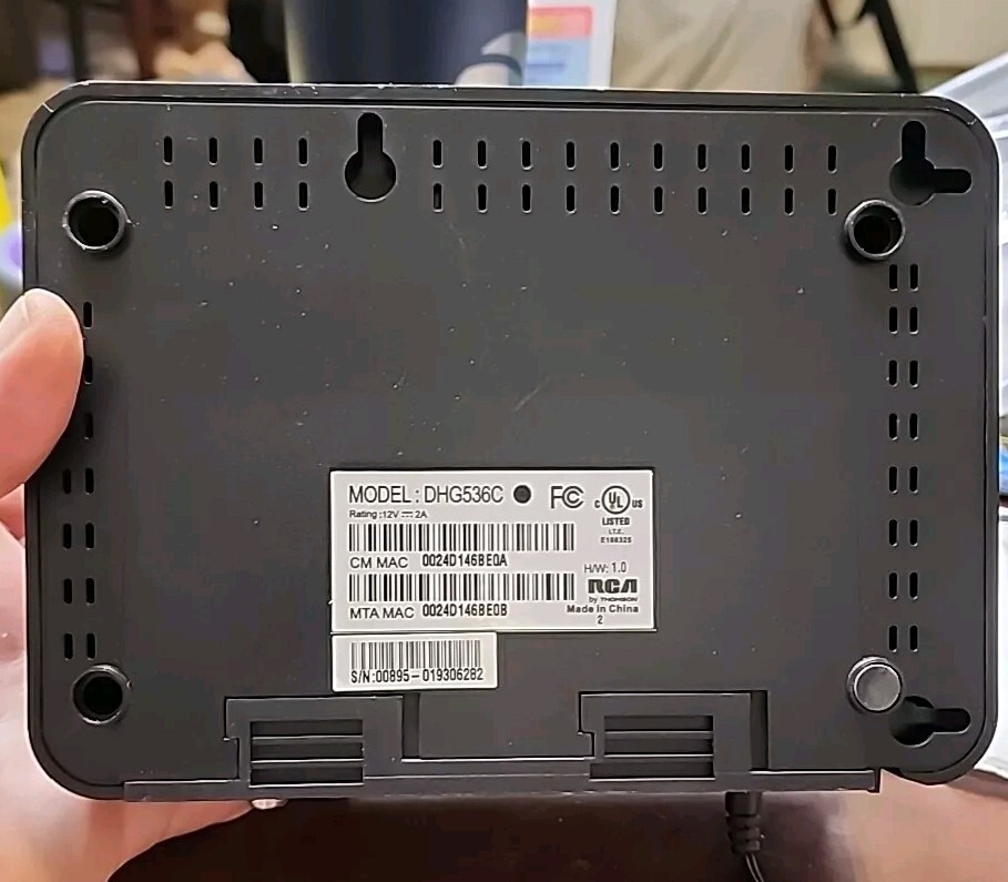 RCA Thomson Model DHG536C Digital Broadband Data and Voice Gateway Modem