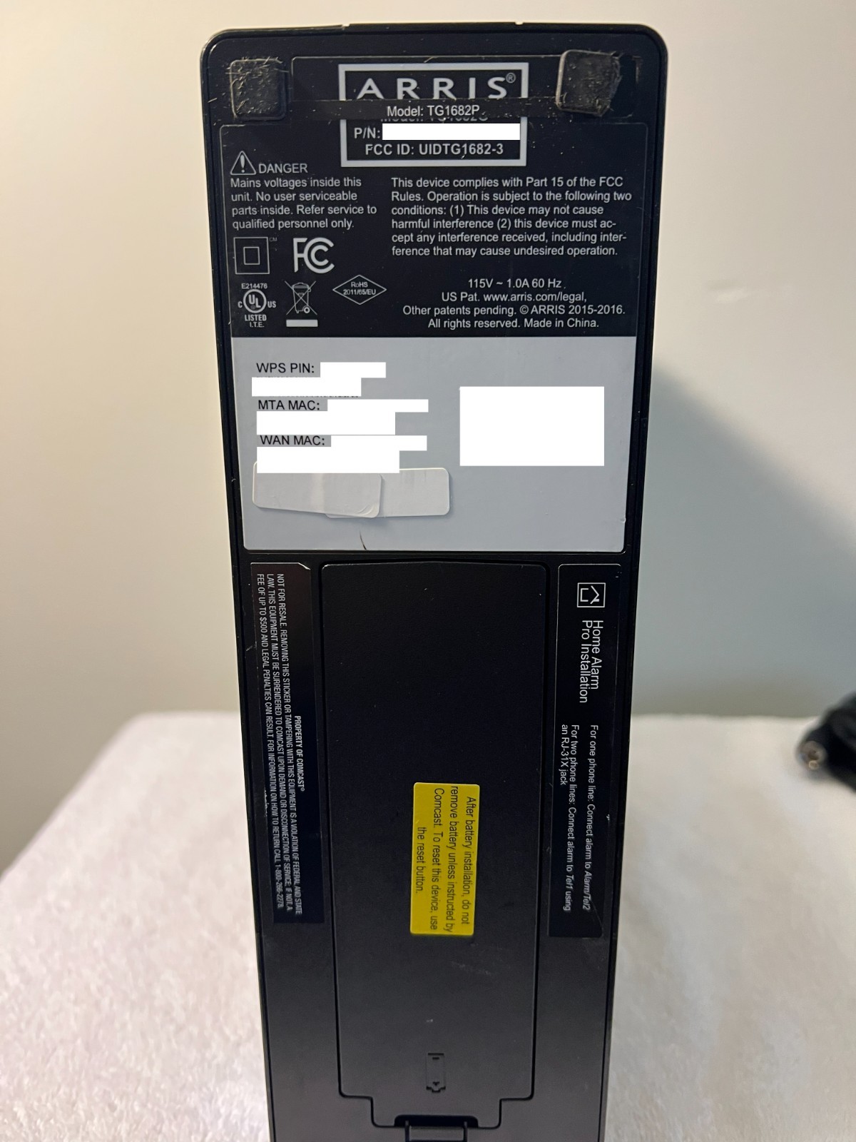 Xfinity Prepaid Internet Starter Kit Cable Modem Wifi Router Arris TG1682P