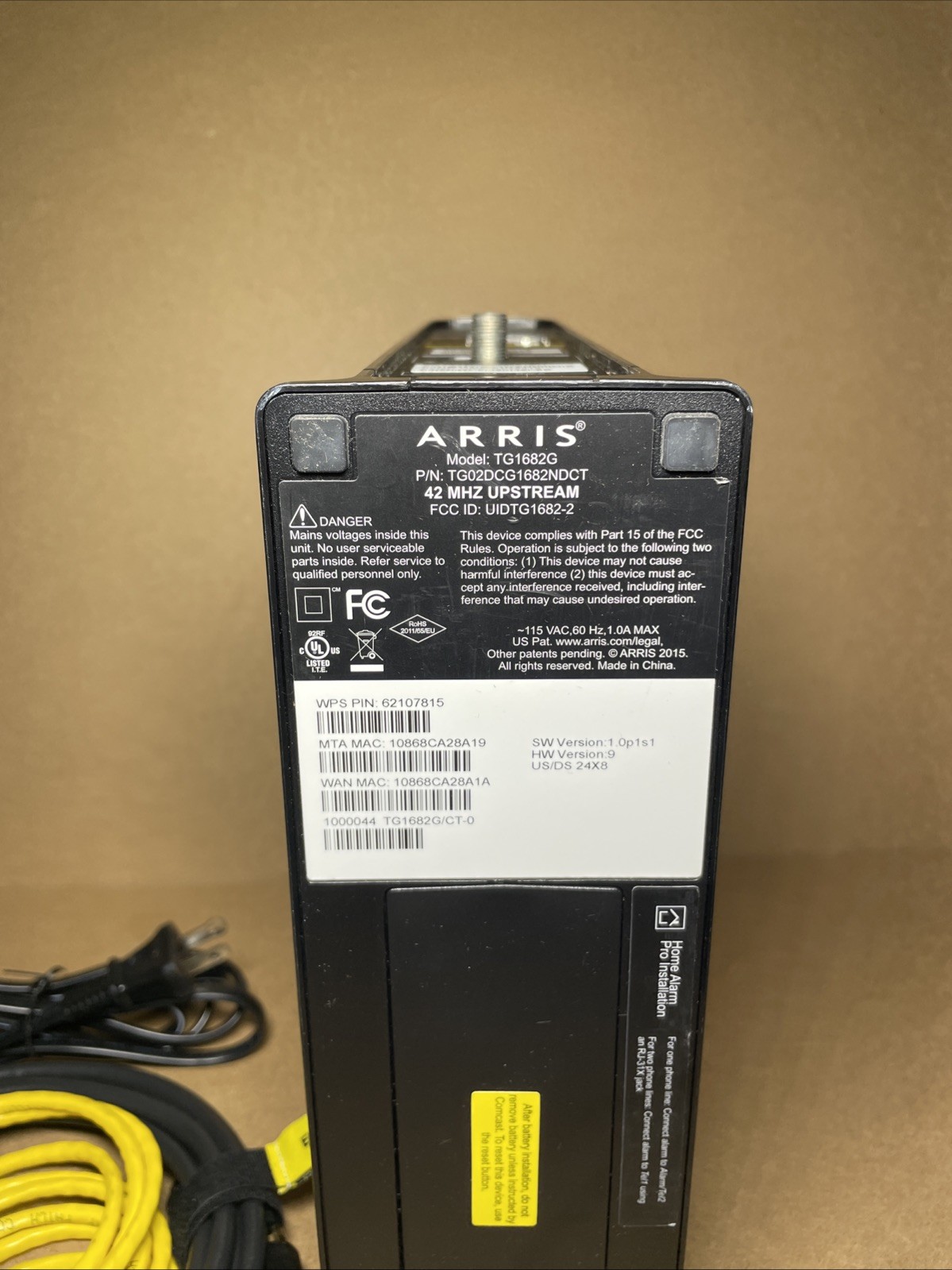 Xfinity Arris TG1682G Dual Band Wireless 802.11ac Cable Modem and Wi-Fi Router
