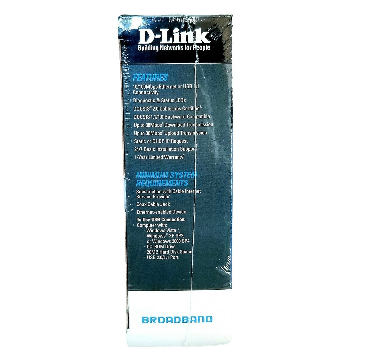 D-Link DCM-202 DOCSIS 2.0 USB Broadband Ethernet Cable Modem New Sealed