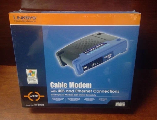 Linksys BEFCMU10 Cable Modem with USB and Ethernet Connections NIB