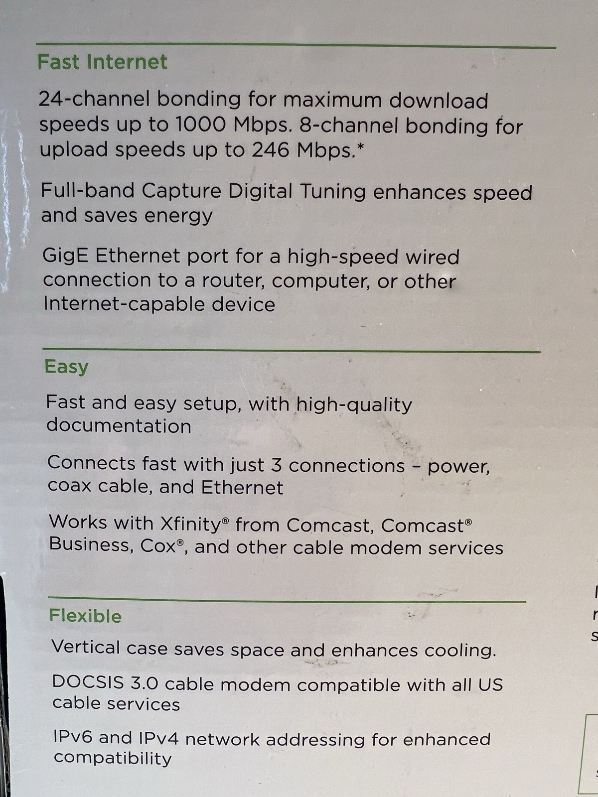 Motorola 24×8 Cable Modem MB7621 DOCSIS 3.0 1000+ mbps New Open Box – See Pics