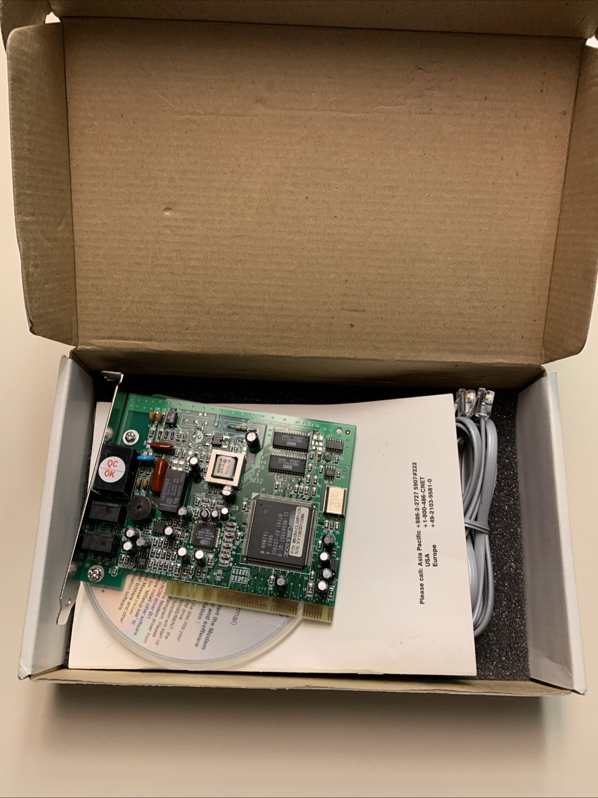 CNET Single Point Internal Modem 56k Voice Fax Modem Open Box