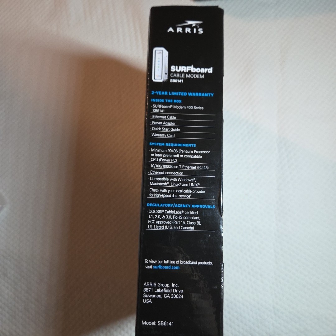 Motorola Arris Surfboard Modem SB6141 White DOCSIS 3.0 400 Series 581902-022-00
