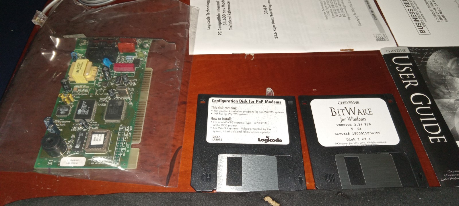 Quicktel V.34 Plus 33,600 bps Internal Fax Modem Open Box Logicode Windows 95
