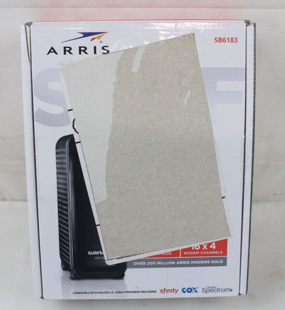 Open ARRIS SB6183 SURFBoard Speed 3.0 Cable Modem Xfinity Cox Spectrum White ZZ