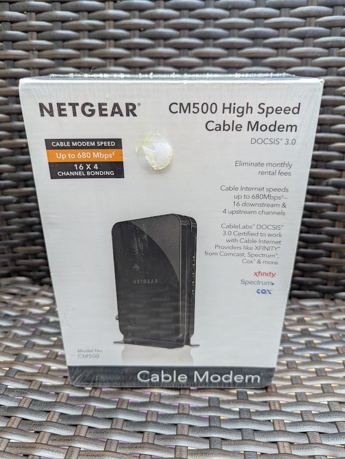NETGEAR CM500 Hi Speed Cable Modem 680 Mbps. w/ DOCSIS 3.0 New And Sealed NIB
