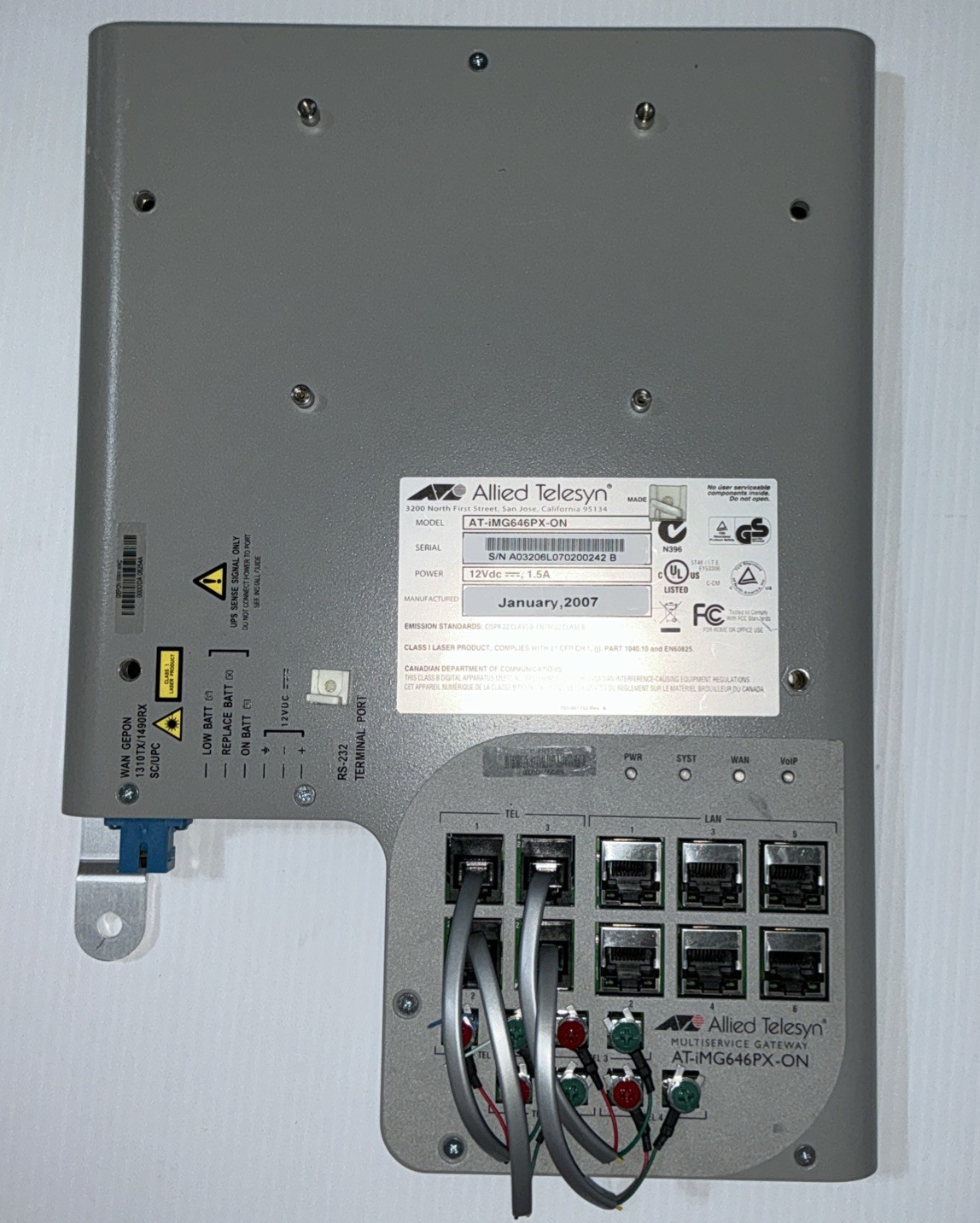 Allied Telesis AT-iMG646PX-ON for outdoor, w/outside enclosure, no battery