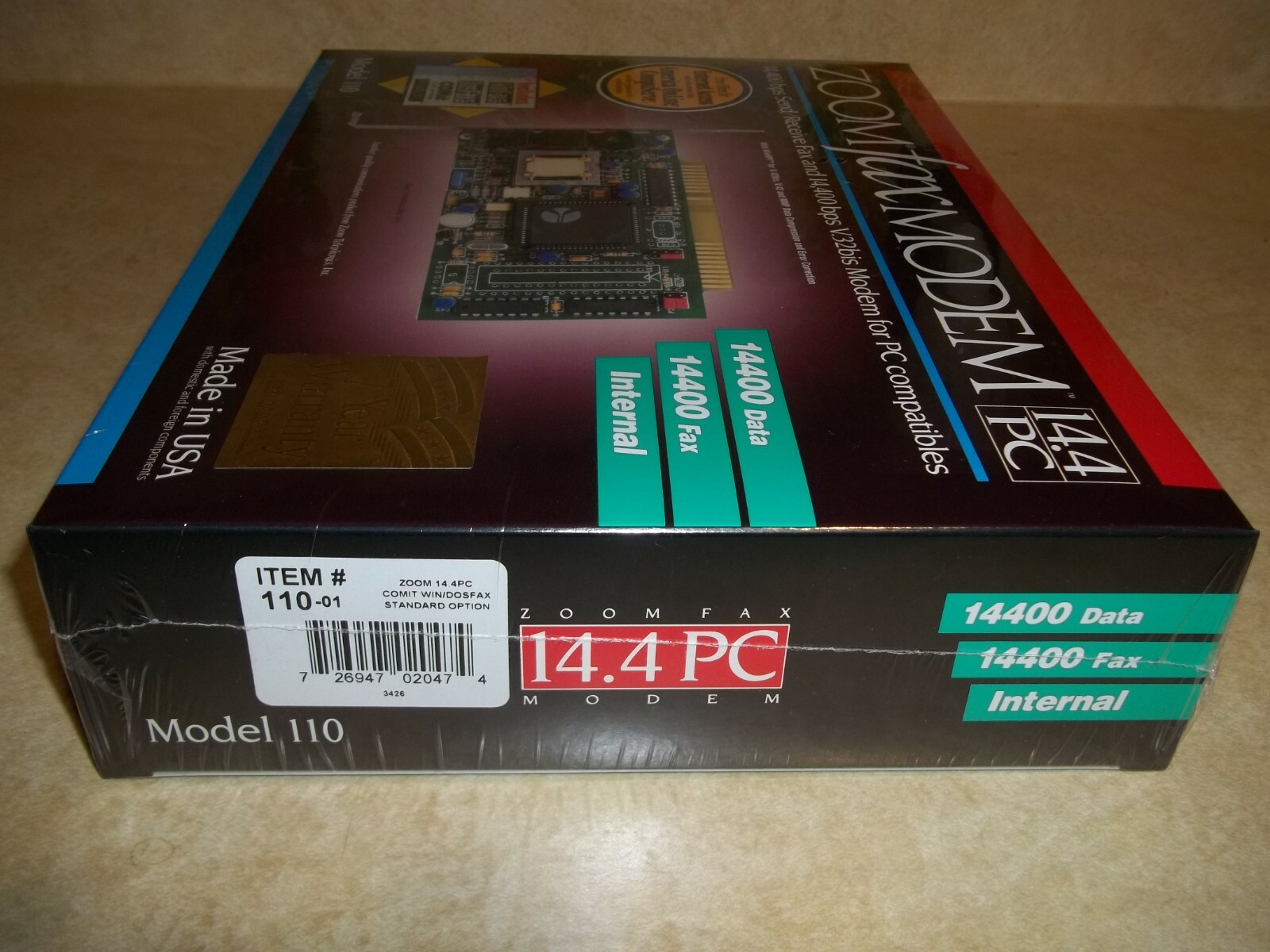 ZOOM Model 110 Internal 14.4 Fax Modem for PC Factory Sealed NEW IN BOX
