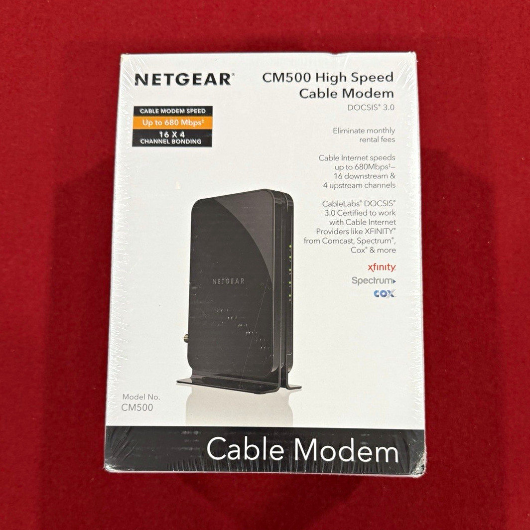 NETGEAR CM500 DOCSIS 3.0 Cable Modem 680 Mbps Gigabit Ethernet IPv6 Comcast