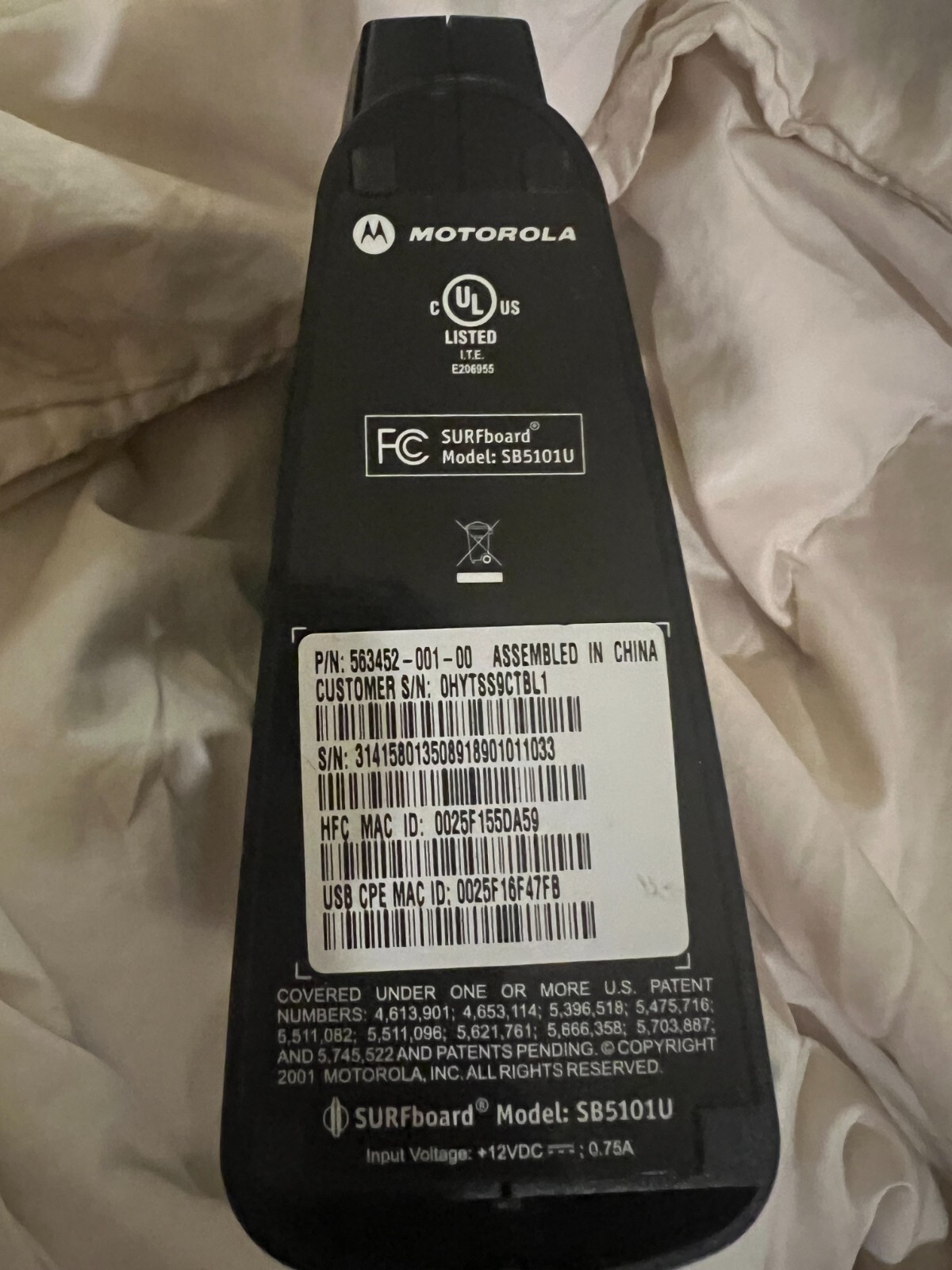 Modem Motorola SURFboard SB5101U Cable Modem Hi Speed Internet