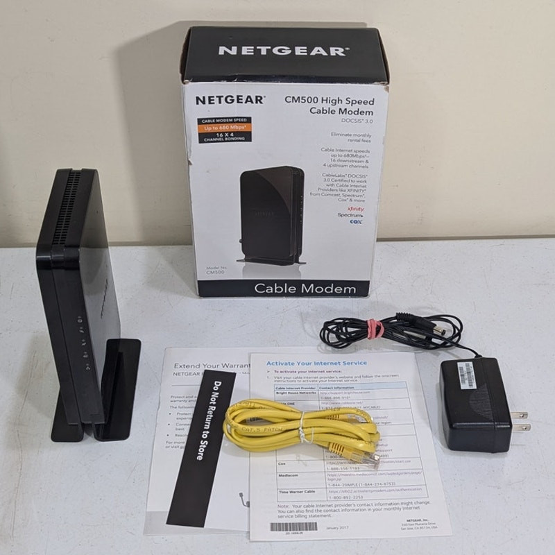 NETGEAR CM500 High Speed Cable Modem DOCSIS 3.0 680 Mbps Tested Working Boxed