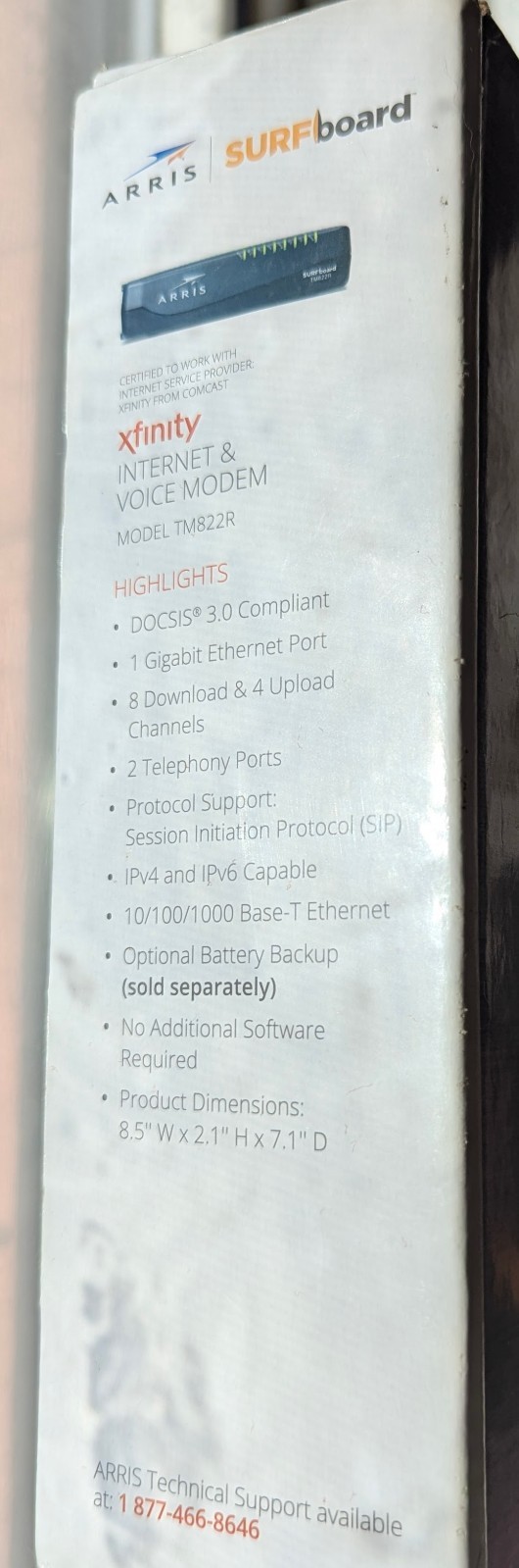ARRIS Surfboard TM822R Internet & Voice Modem