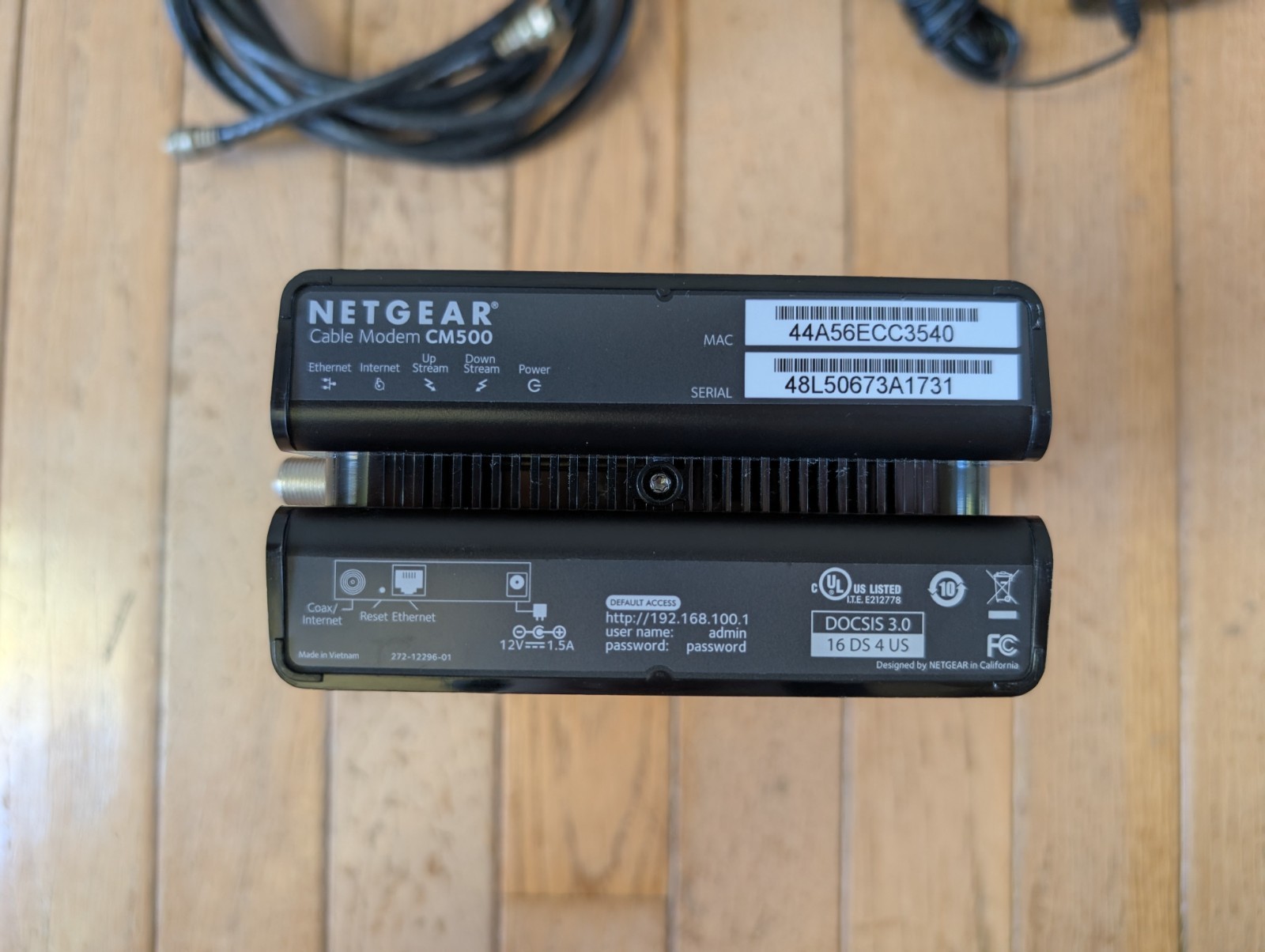 Netgear CM500 DOCSIS 3.0 16×4 Cable Modem
