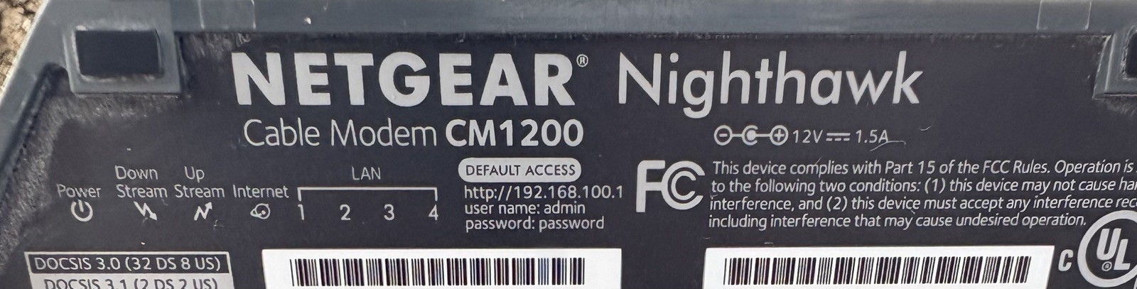 NETGEAR Nighthawk CM1200 DOCSIS 3.1 Cable Modem