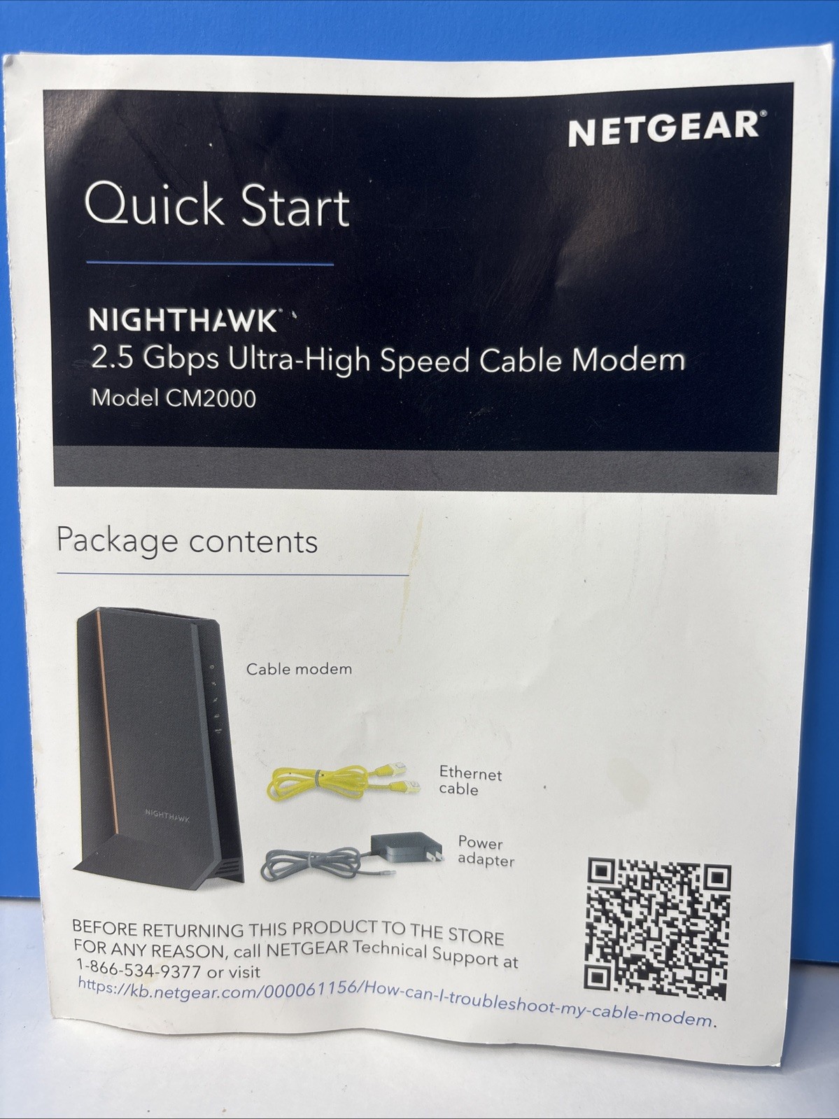 Netgear Nighthawk CM2000 2.5Gbps Cable Modem – DOCSIS 3.1