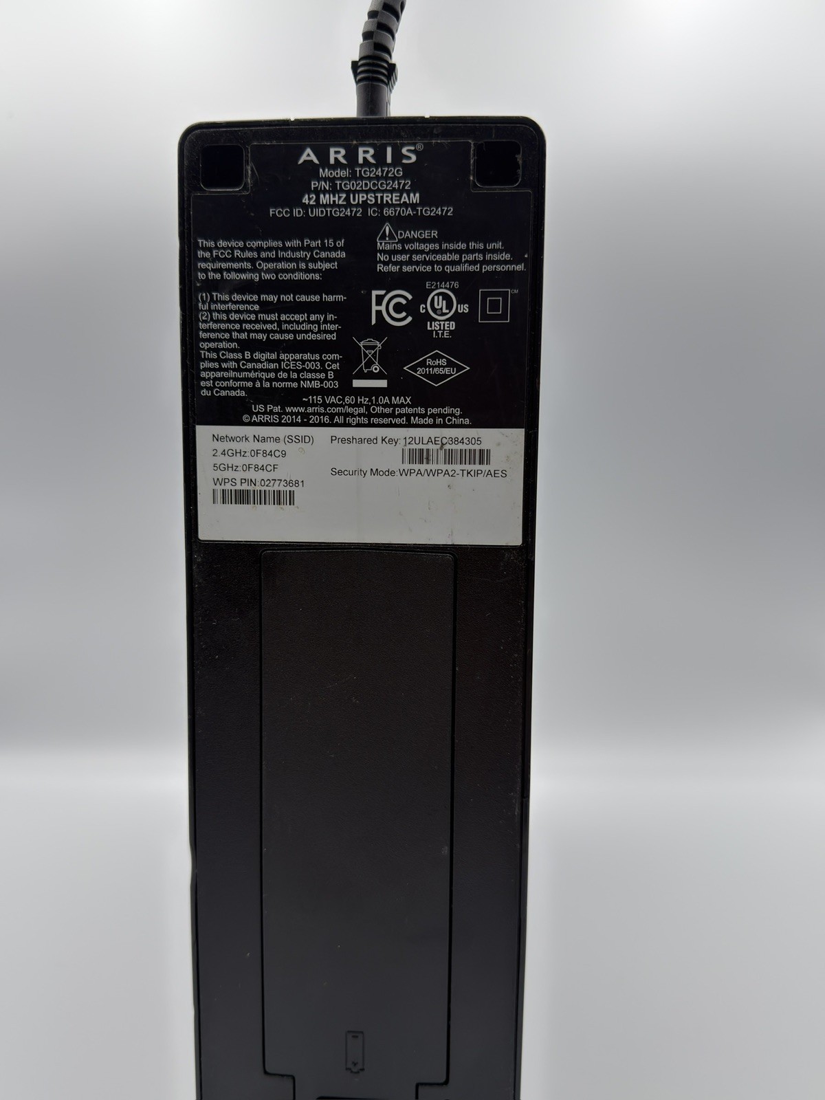 Arris Touchstone TG2472G Cable Voice gateway Modem 24×8 DOCSIS 3.0 Gateway w/ AC