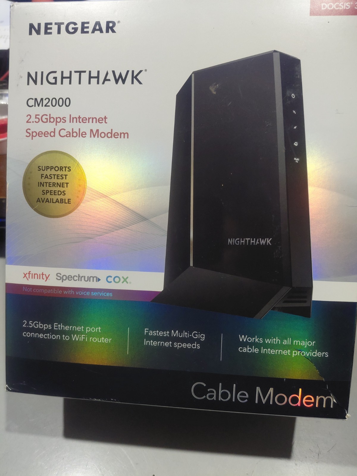 NETGEAR Nighthawk Cable Modem CM2000 2.5Gb + LINKSYS EA6400 wifi router AC1600