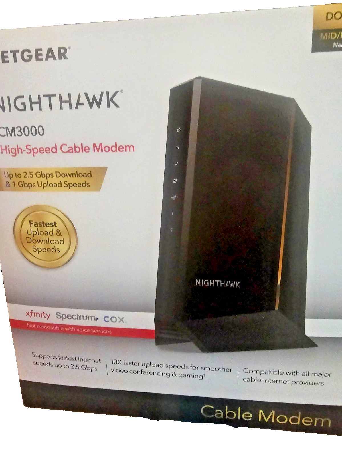 Netgear Nighthawk CM3000 High-Speed DOCSIS 3.1 Mid/High Split 2.5Gb Cable S3
