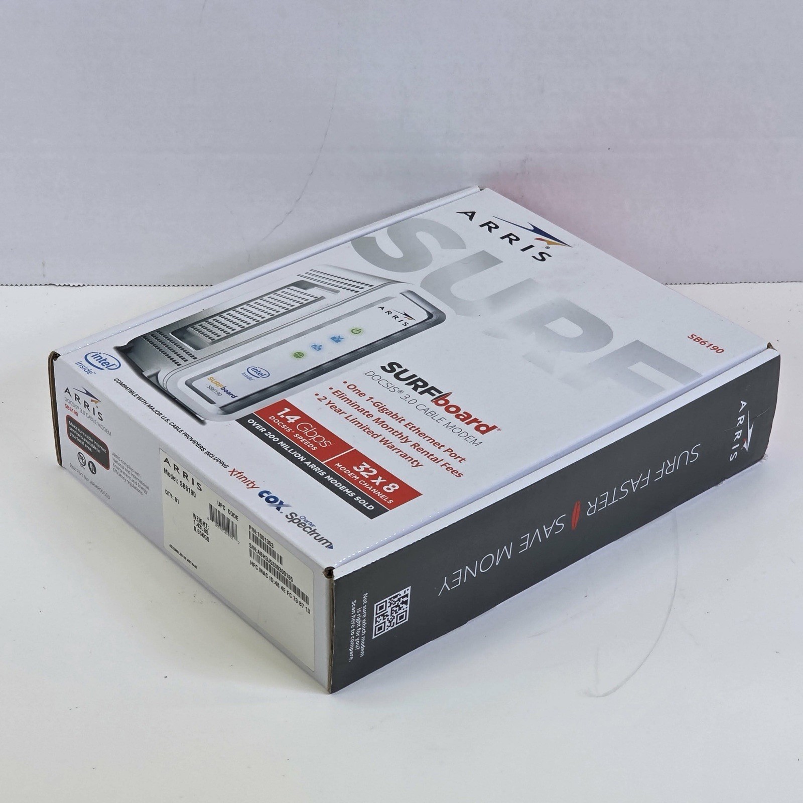 ARRIS SURFboard SB6190 DOCSIS 3.0 Cable Modem Approved for Cox, Spectrum & more
