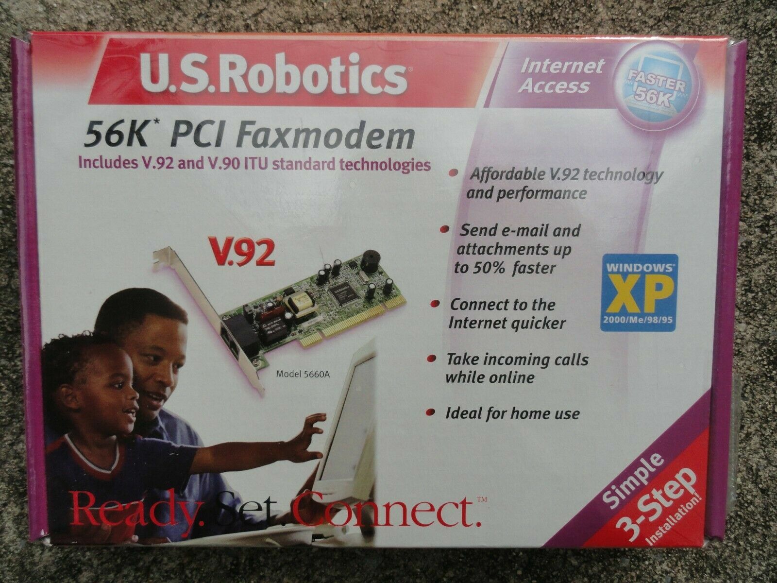 US Robotics V.92 V.90 56K ITU PCI Int Faxmodem Modem USR5660A NEW SEALED