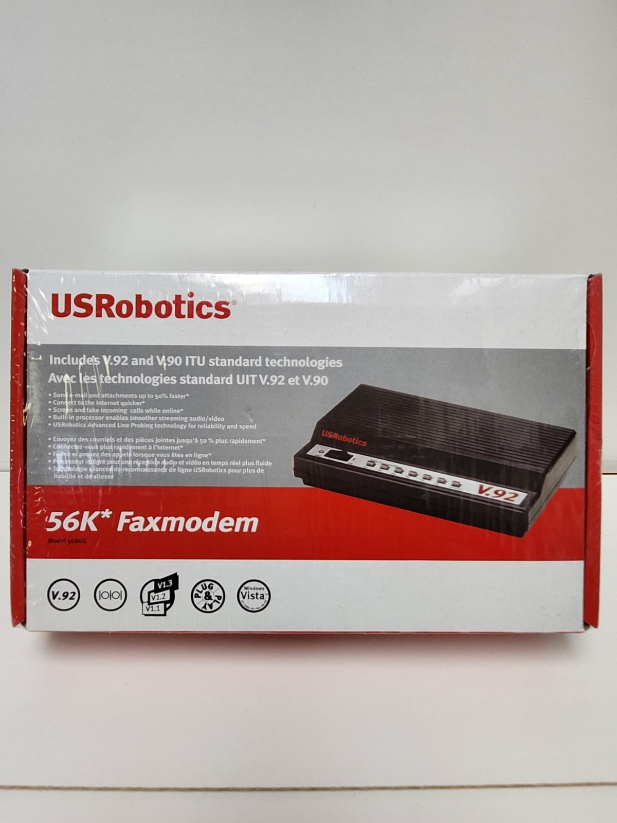 USRobotic V92 & V90 ITU Standard 56K External Faxmodem _ Model 5686G