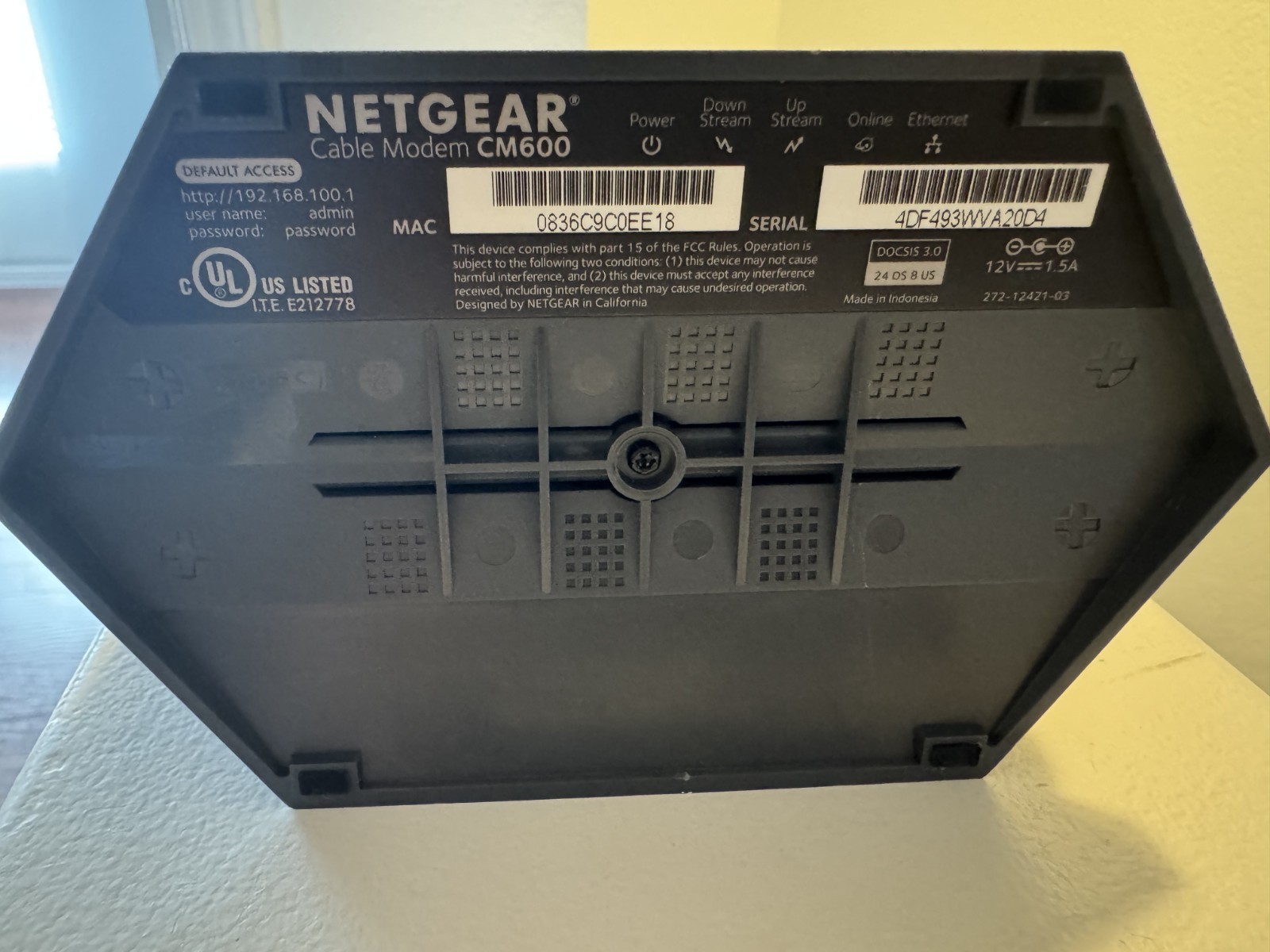 Netgear CM600 High Speed Cable Modem 24×8 DOCSIS 3.0