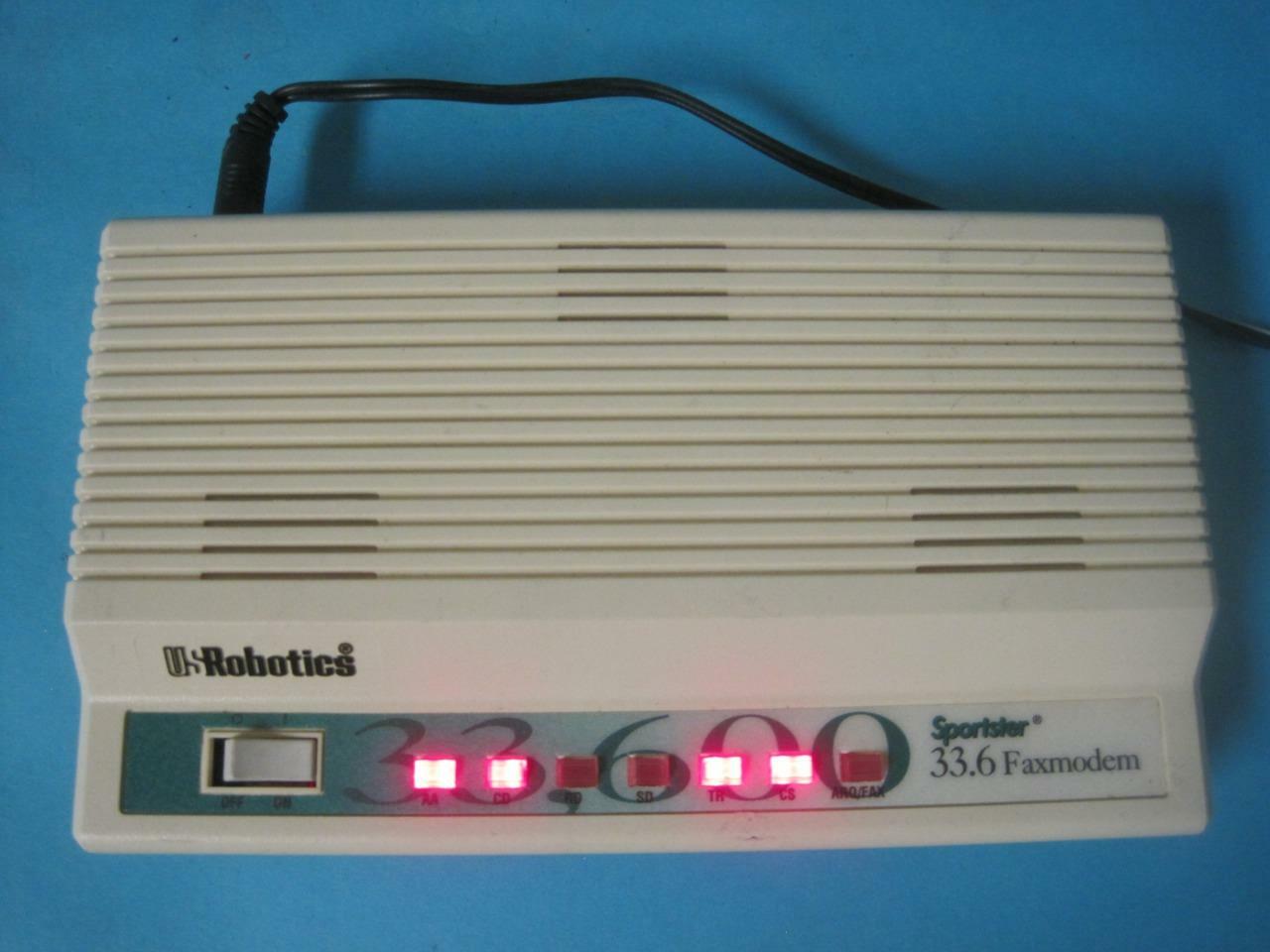 US ROBOTICS 33.6 FAXMODEM SPORTSTER USED FCC 4X2USA-33236-M5-E W/ POWER SUPPLY