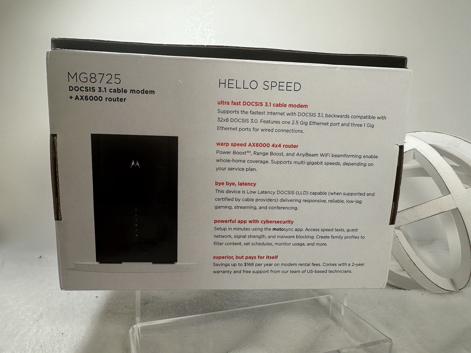 Motorola MG8725 AX6000 DOCSIS 3.1 Cable Modem Router OPEN BOX